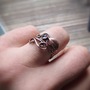 Copper leaf and vine ring with Iolite Cabochon-1