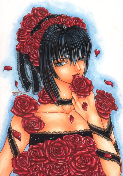 Lady Crimson Rose A4 Print