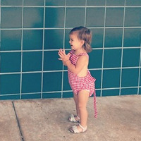 Vintage Style Red Gingham Romper - Thumbnail 2