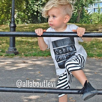 Harem Shorts- Black and White Stripe - Thumbnail 2