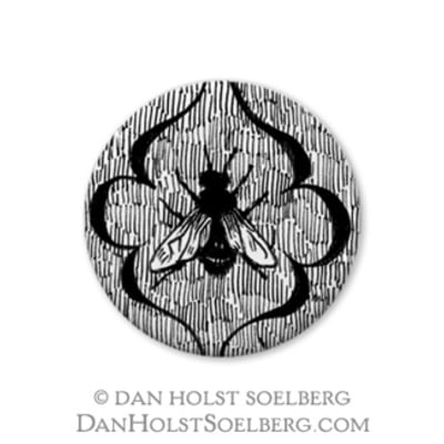 Fly pattern - 1 inch button - Thumbnail 4