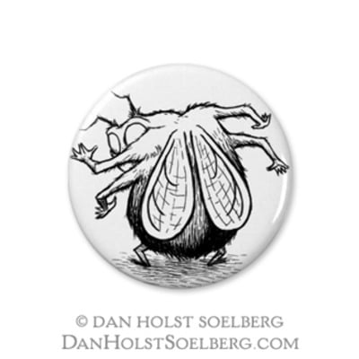 Behind fly - 1 inch button - Thumbnail 2