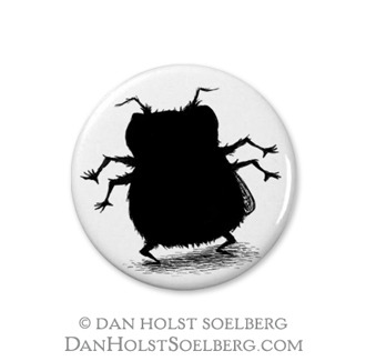 Fly Silhouette - 1 inch button
