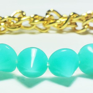 Spike chain bracelet / mint spikes / gold plated curb chains / fashion statement / summer bracelet / stacking bracelet / arm candy / OOAK - Thumbnail 2