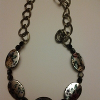  Beaded Flower Printed Chain Necklace  - Thumbnail 2