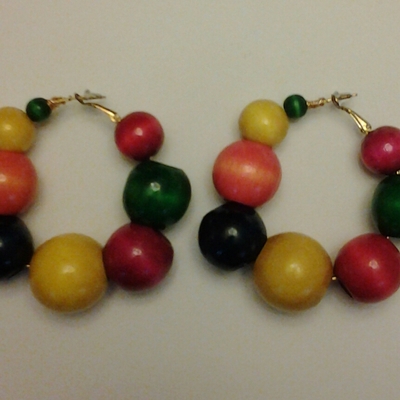 Beaded hoop earrings - Thumbnail 5