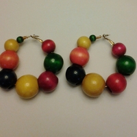 Beaded Hoop Earrings - Thumbnail 1