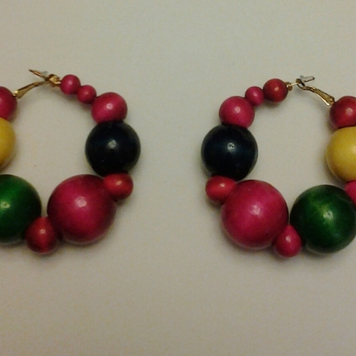  beaded hoop earrings - Thumbnail 5