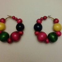  Beaded Hoop Earrings - Thumbnail 1