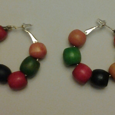 Beaded hoop earrings - Thumbnail 5