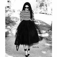 Black Tulle Skirt - Thumbnail 1