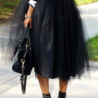Black Tulle Skirt - Thumbnail 2