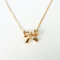 Tiny Gold Bow Necklace