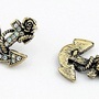Gold Anchor Stud Earrings-1