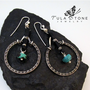 Woven Sterling, Leather and Turquoise Dangles-2