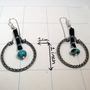 Woven Sterling, Leather and Turquoise Dangles-4