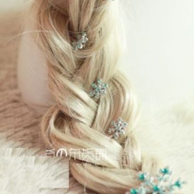 5pcs snow pins movie frozen elsa custom wig cosplay costume snow queen anime