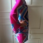 Fuchsia Angel Sleeve Shift Dress-1