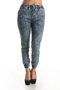 Acid Wash Jean Joggers