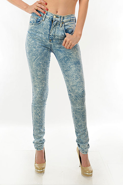 Acid Wash High Waist Jeans