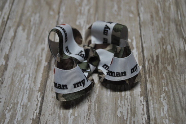 "I Love My Lineman" Camo Boutique Bow