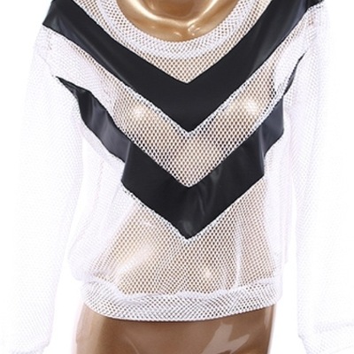 White mesh sweatshirt
