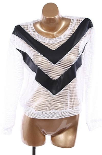 White Mesh SweatShirt