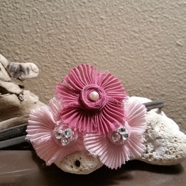 Triple Flower Headband w/ Rhinestones