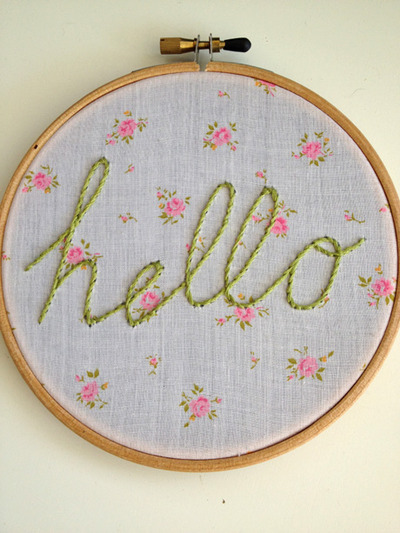 "hello" vintage pink floral
