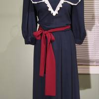Navy Collar Dress - Thumbnail 1
