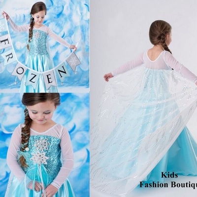 Frozen gorgeous elsa princess dress with cape