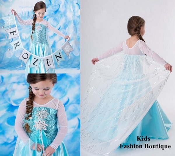 Frozen Gorgeous Elsa Princess Dress with Cape