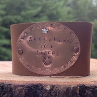 Whiskey in a Teacup Hand Stamped Bracelet - Thumbnail 1