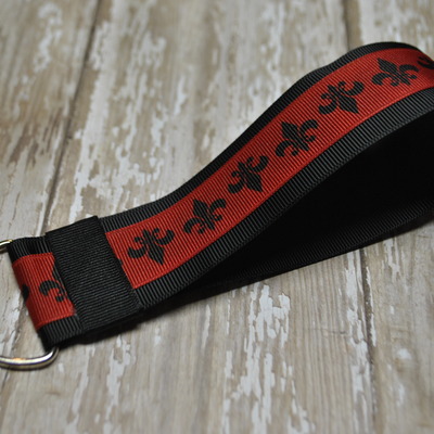Red fleur de lis key fob