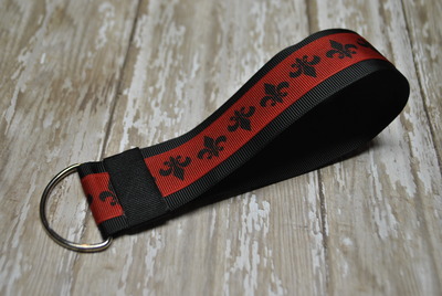 Red fleur de lis key fob