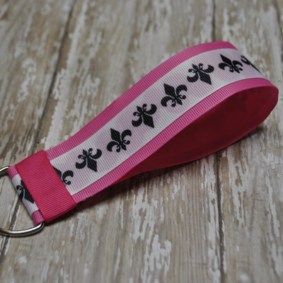 White fleur de lis keyfob/ key chain/ louisville 