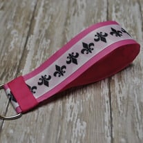 White Fleur De LIs KeyFob/ Key Chain/ Louisville 