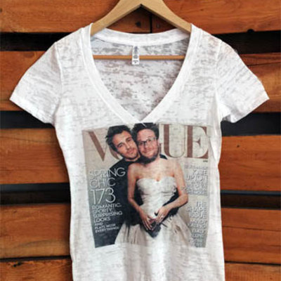 James franco seth rogen bound 3 vogue cover v-neck burnout t-shirt.