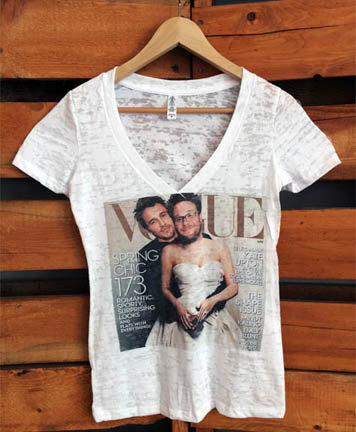 James Franco Seth Rogen Bound 3 Vogue Cover V-neck Burnout T-shirt.