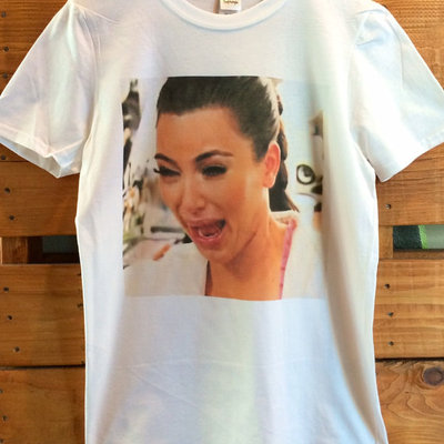 Kim kardashian crying crew neck t-shirt. small to extra large.