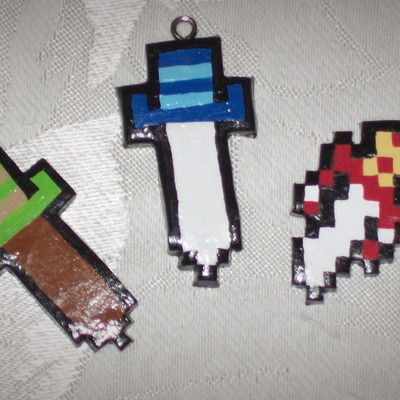 Legend of zelda link 8 bit sword keychain