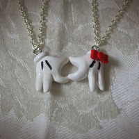 Minnie & Mickey Heart Friendship Necklace Set - Thumbnail 3