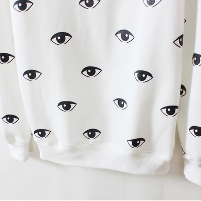 Personalized printing eyes fleece sweater 