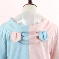 Joint Colors Kitten Paw Print With Kitten Ears Hoodie Jacket Free Ship SP141077 - Thumbnail 1