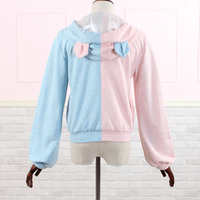Joint Colors Kitten Paw Print With Kitten Ears Hoodie Jacket Free Ship SP141077 - Thumbnail 3