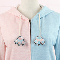 Joint Colors Kitten Paw Print With Kitten Ears Hoodie Jacket Free Ship SP141077 - Thumbnail 4