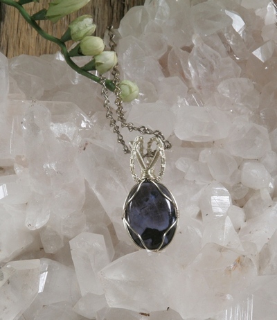 Larvikite (Black Moonstone) Pendant