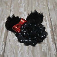 Minnie Mouse Inspired Shabby Flower Clip - Hair Bow  - Thumbnail 1