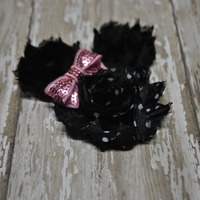 Minnie Mouse Inspired Shabby Flower Clip - Hair Bow  - Thumbnail 2