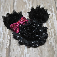 Minnie Mouse Inspired Shabby Flower Clip - Hair Bow  - Thumbnail 3